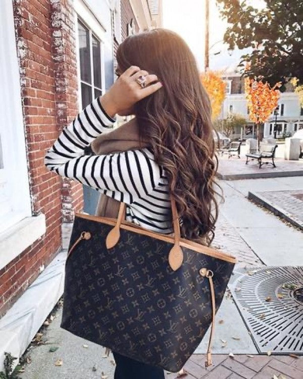 LV NEVERFULL chex PATTERN PREMIUM QUALITY WITH OG BOX