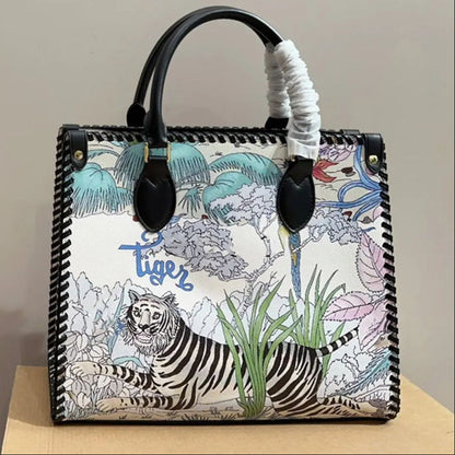 GCi tiger jackie print hand bags for women tote bag premium quality with box