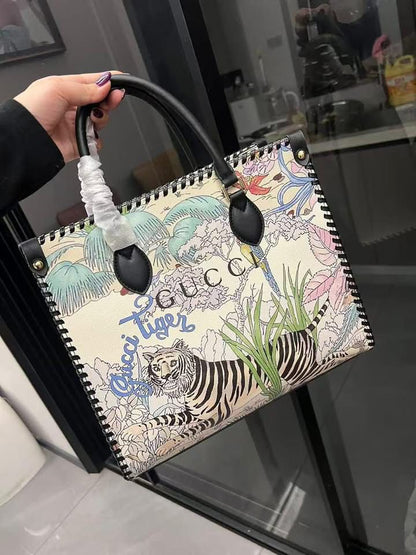 GCi tiger jackie print hand bags for women tote bag premium quality with box