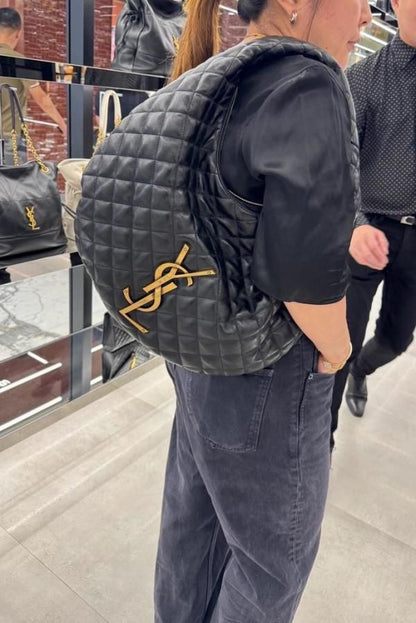 Saint Icare Quilted Nappa Hobo Shoulder Tote Bag