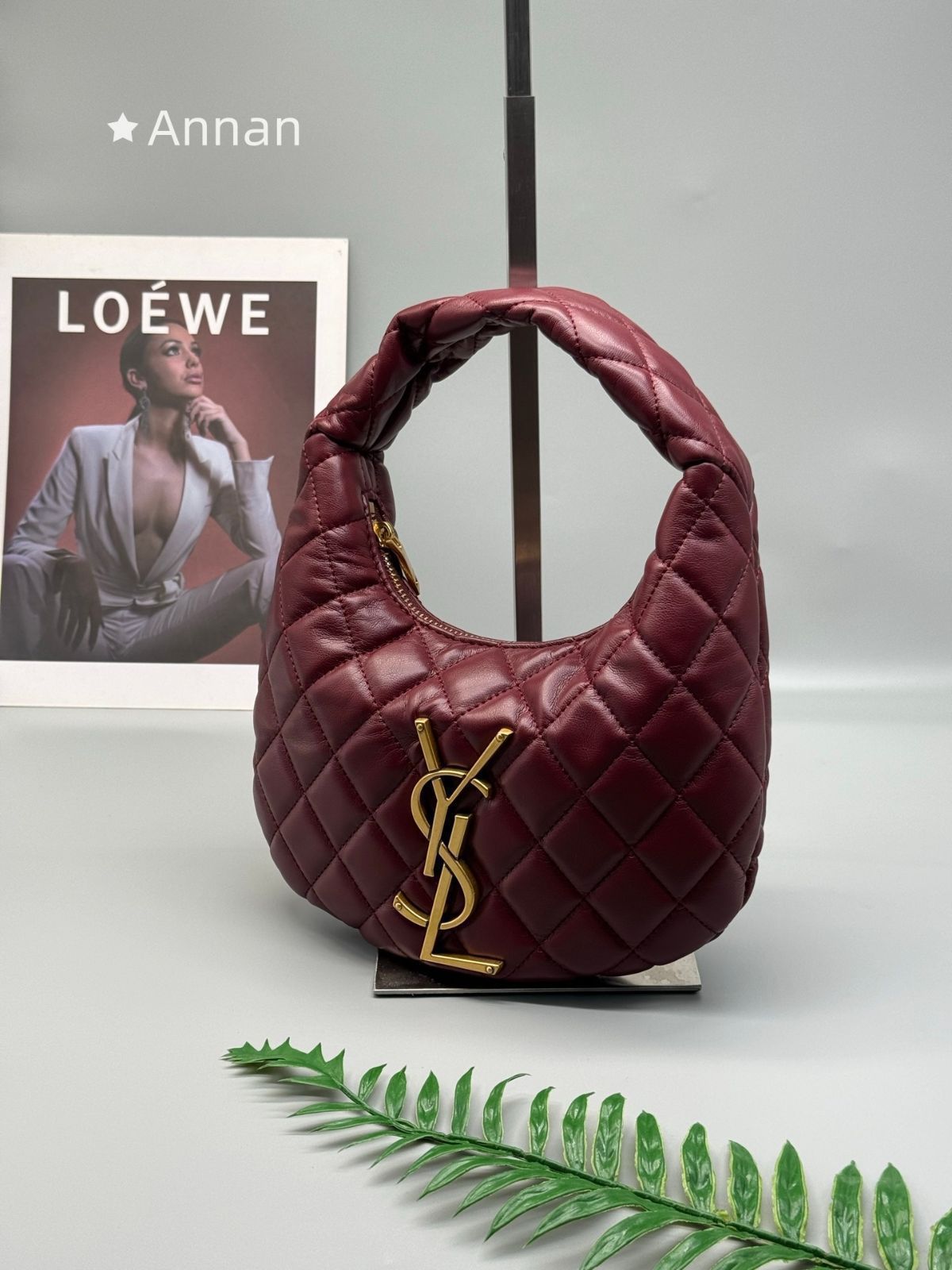Saint Icare Quilted Nappa Hobo Shoulder Tote Bag