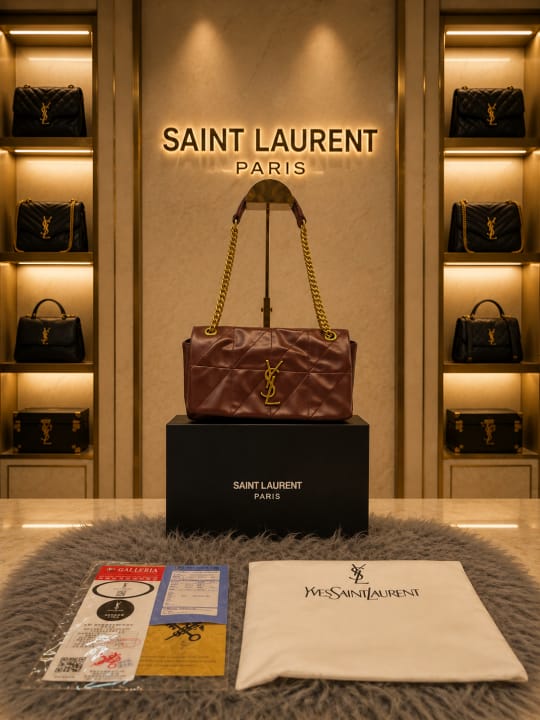 Saint Medium Monogram Satchel with box