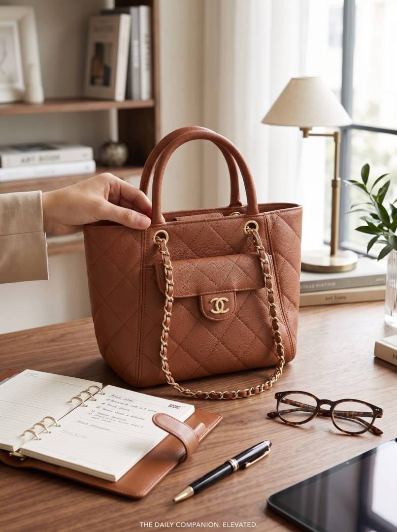 CN Top Handle Quilted Tote Bag with preimum quality box
